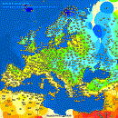 Минимальная температура воздуха в Европе